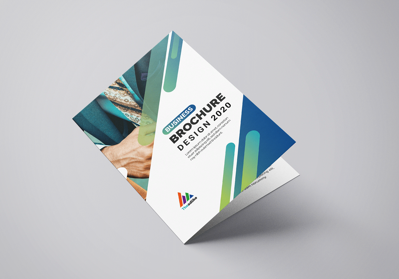 abstract agency bifold brochure clean company corporate design template Unique