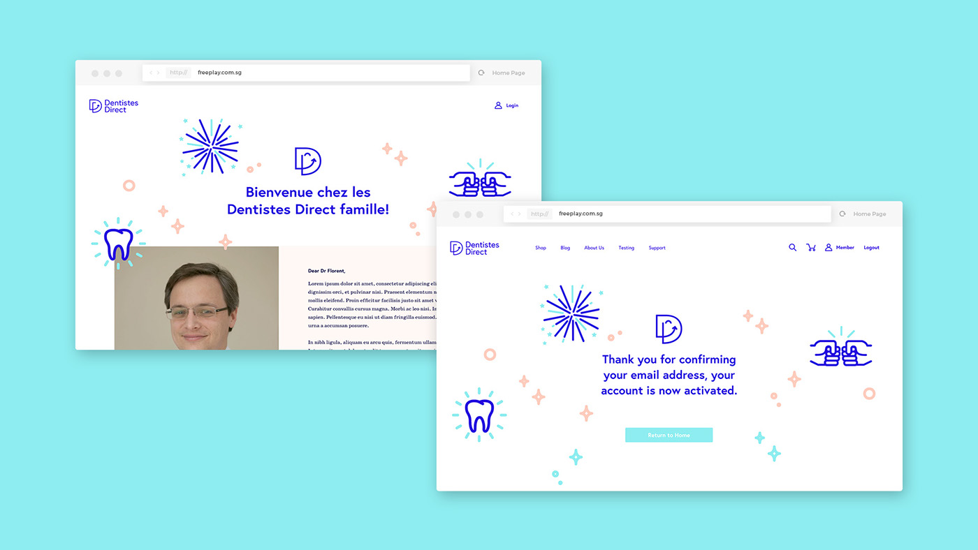 Startup dental dentist Ecommerce branding  Website design singapore Europe strategy