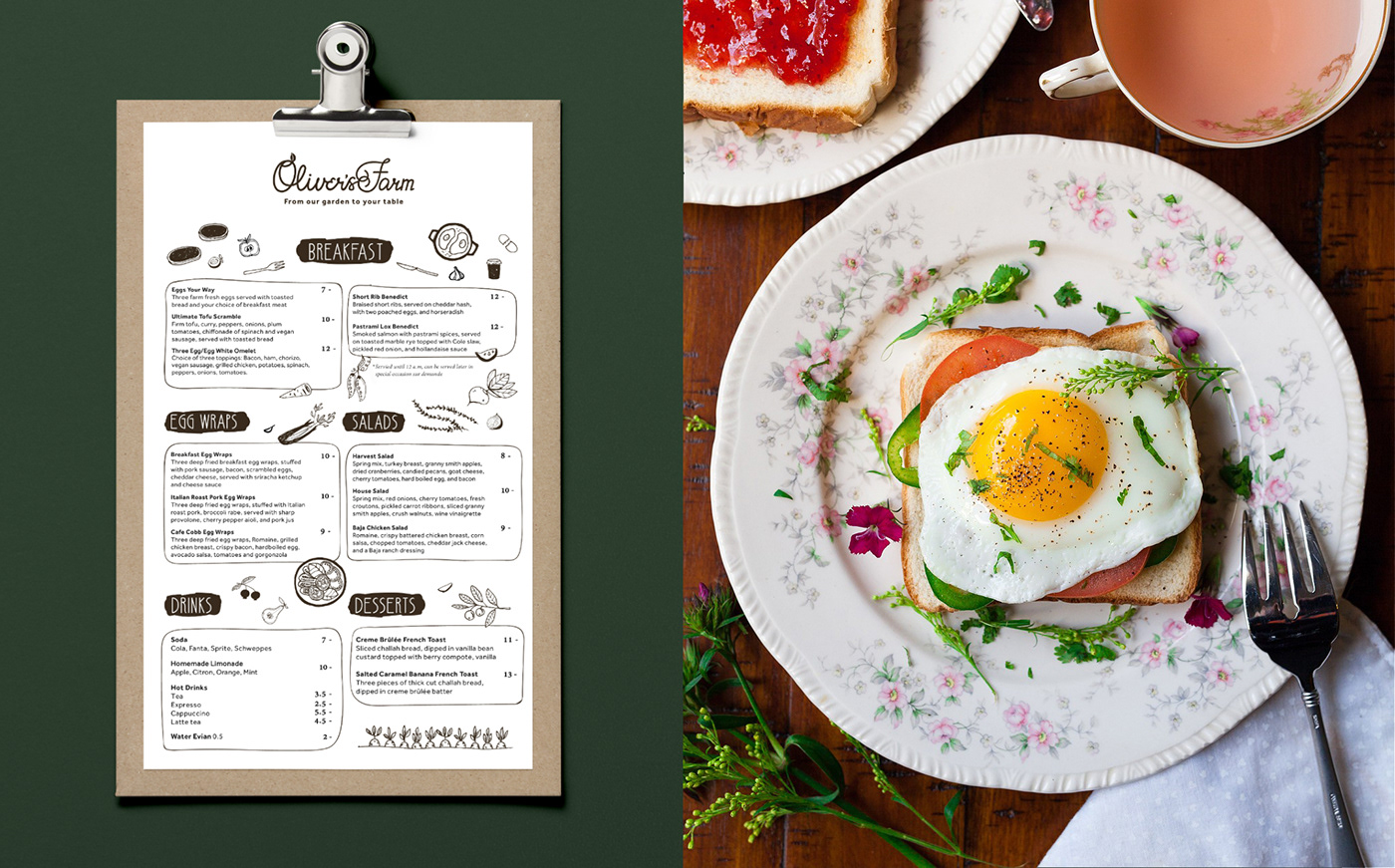 Packaging organic farm restaurant bio eggs chicken art direction  Food  menu