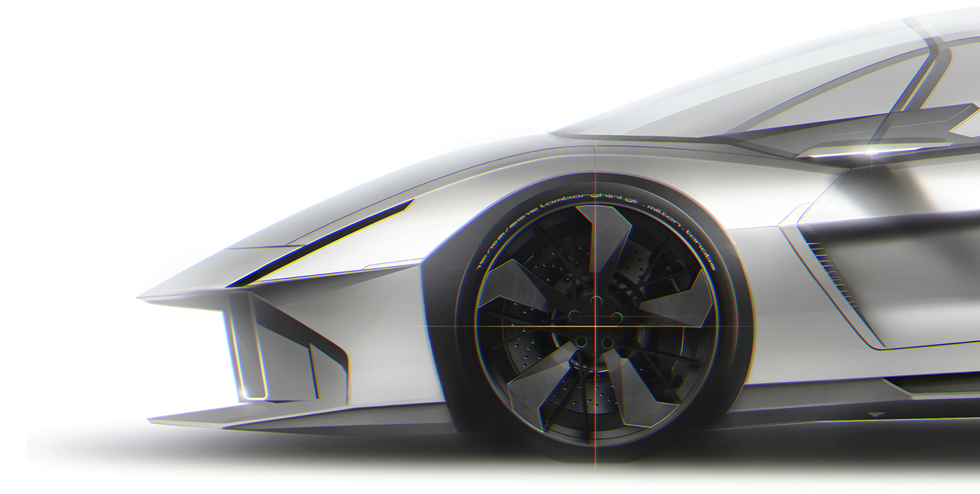 lamborghini gt vision car design Transportation Design concept art car sketch milton tanabe