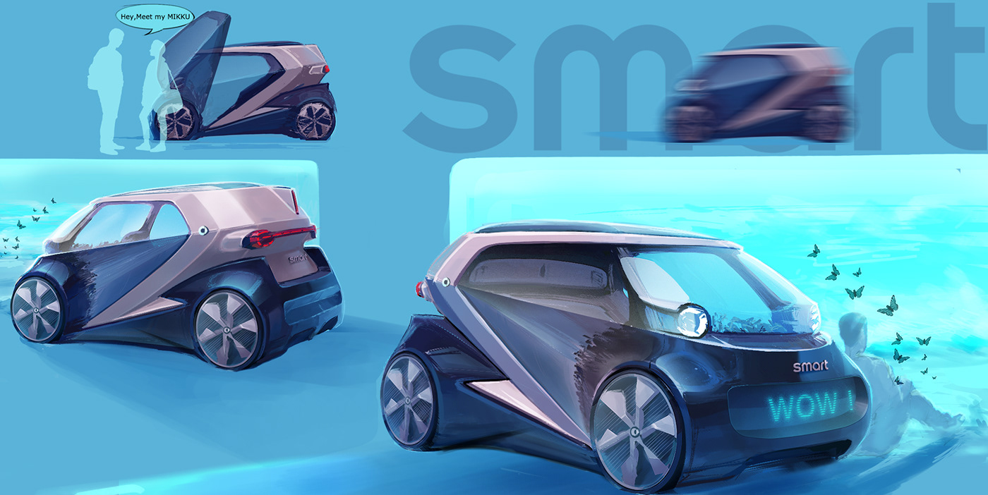 concept Transportation Design car automotive   car design sketch blender3d autonomus vehicle sart car talking car