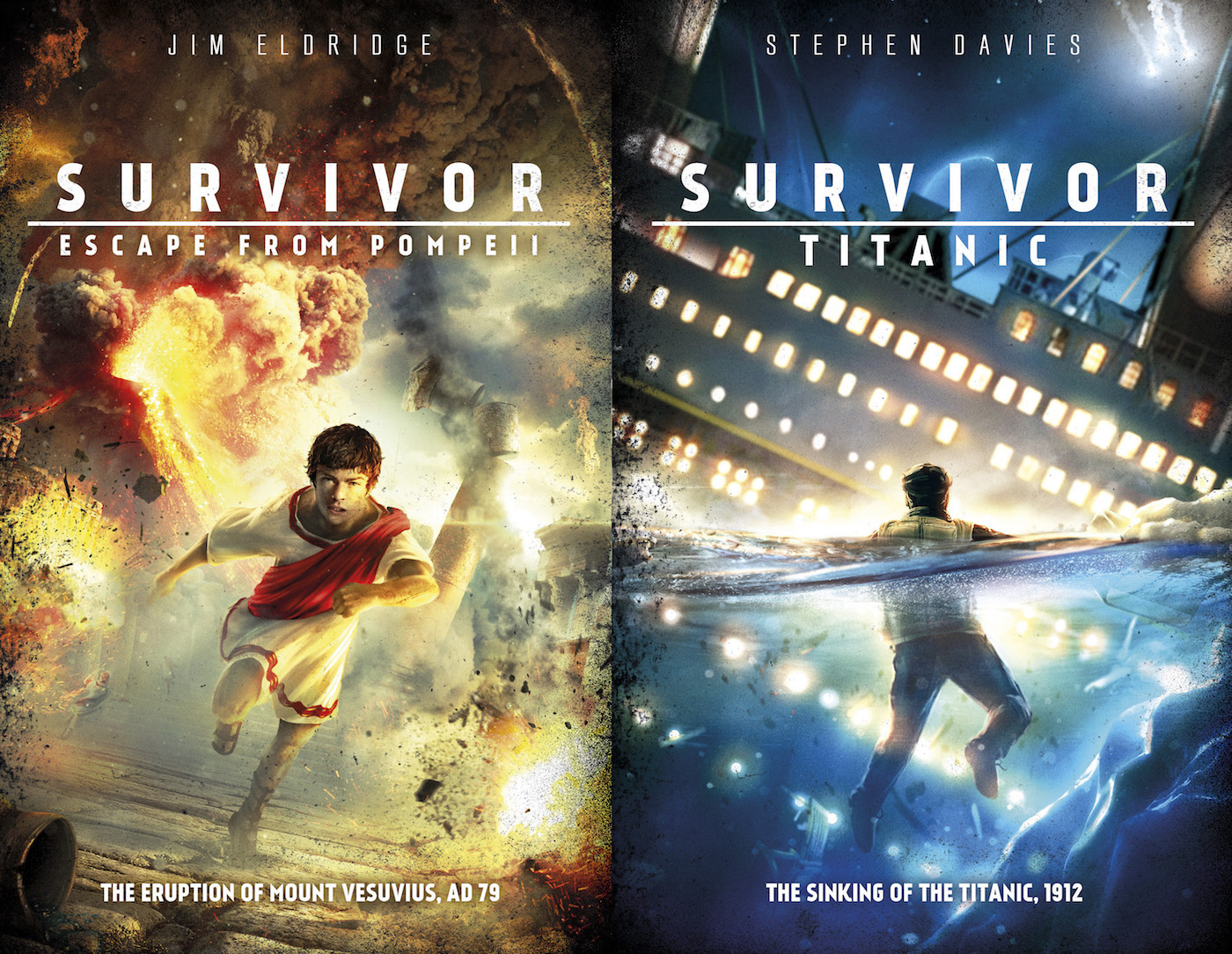 book book cover survivor titanic Pompeii scholastic non-fiction first-hand account Jim Eldridge Stephen Davies