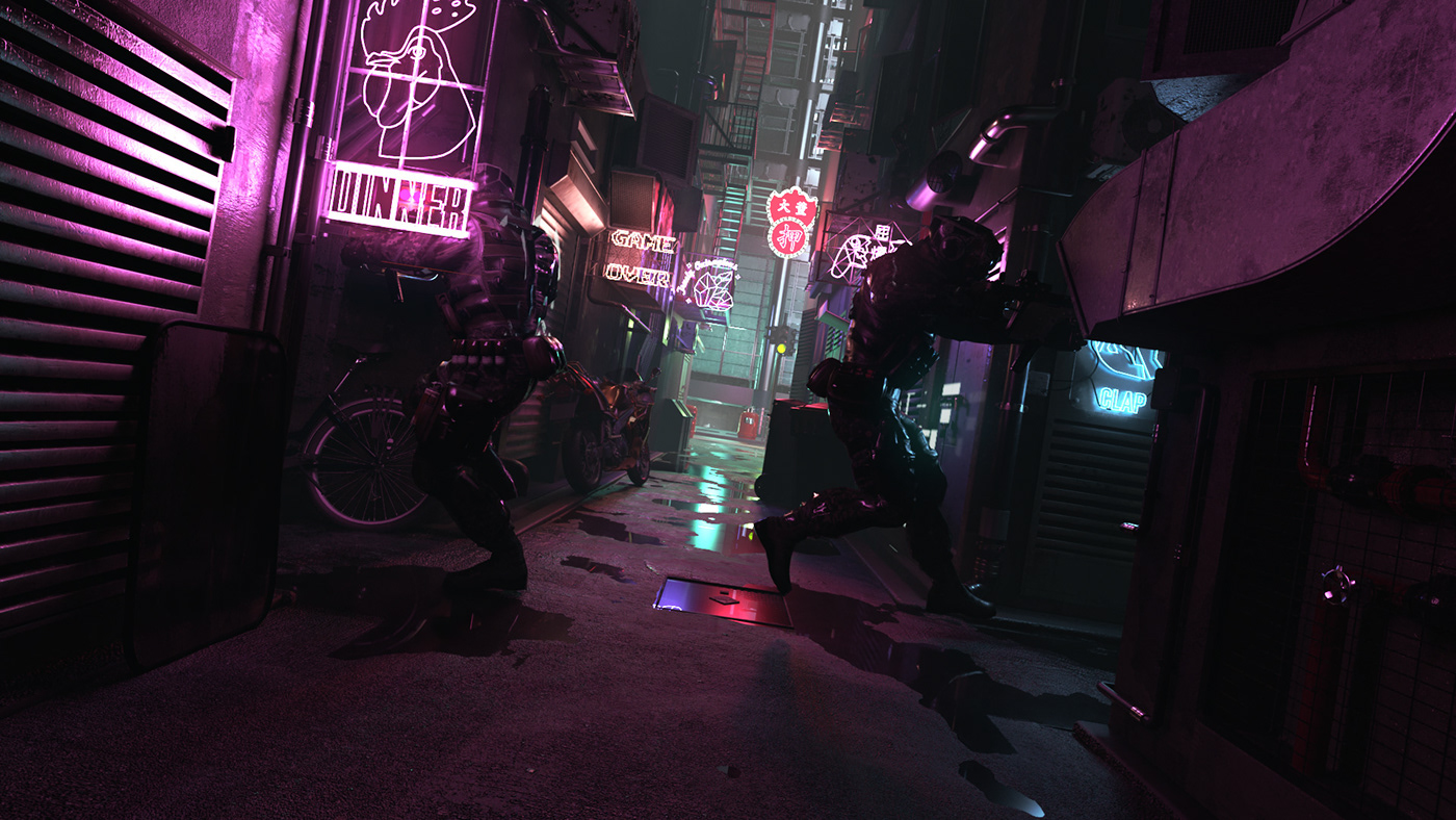 Scifi Cyberpunk CGI 3D Hong Kong video game