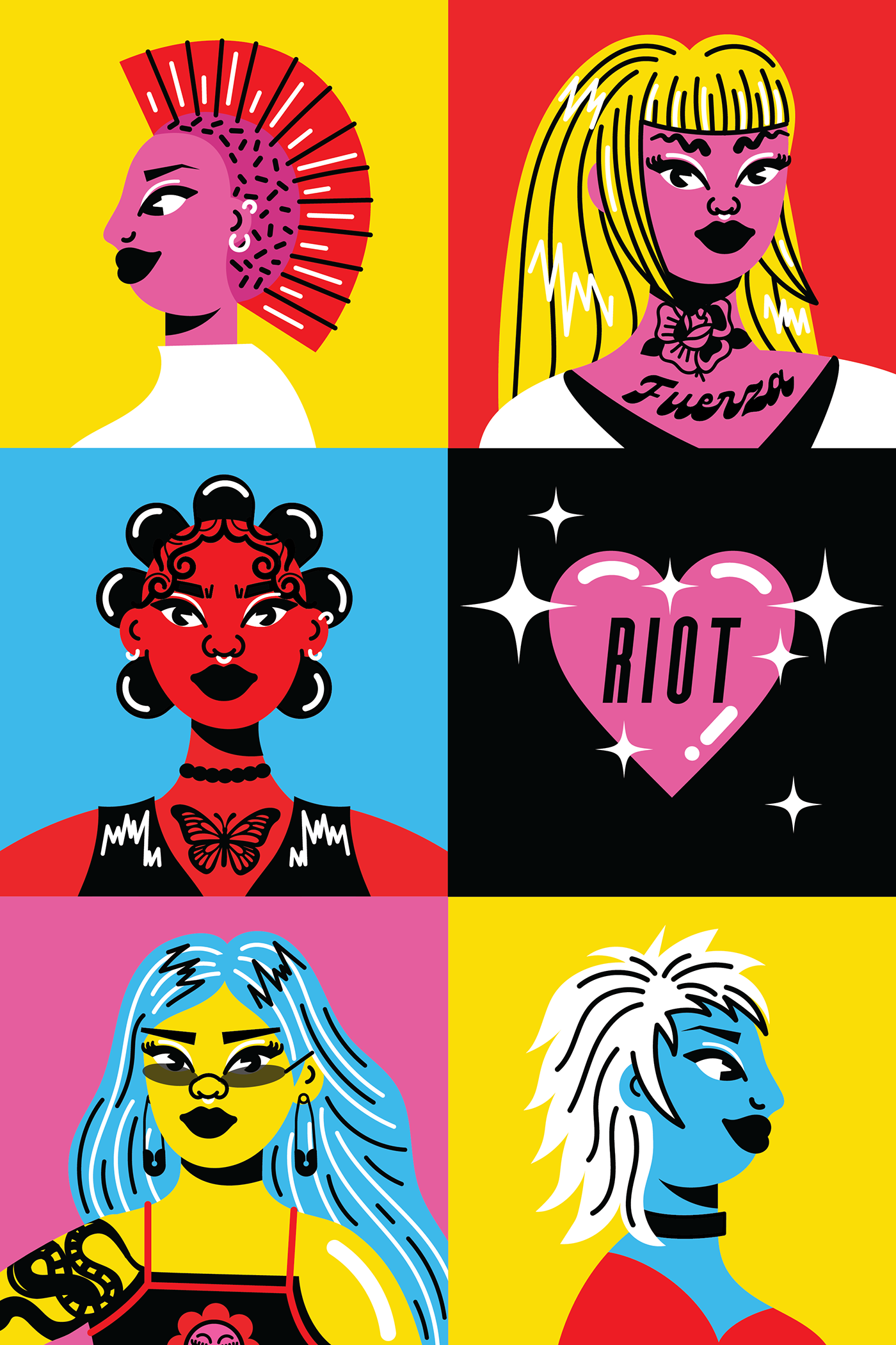 ILLUSTRATION  Digital Art  Character design  digital illustration vector adobe illustrator art Riot Grrrl feminism punk