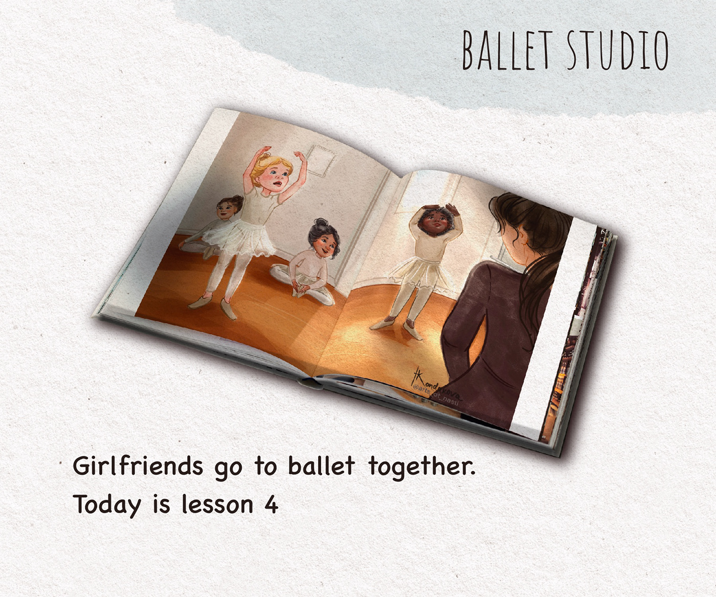 at the ballet lesson