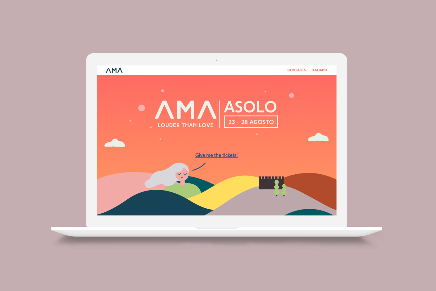 AMA musicfestival amamusicfestival ama2016 asolo Italy louderthanlove design charachter digital art