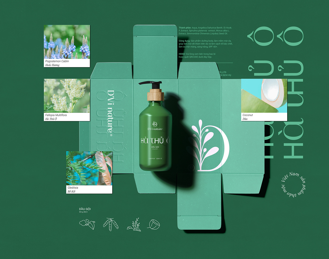 branding  Cosmetic graphic design  herbal key visual Packaging Phong lnt TONbui vietnam