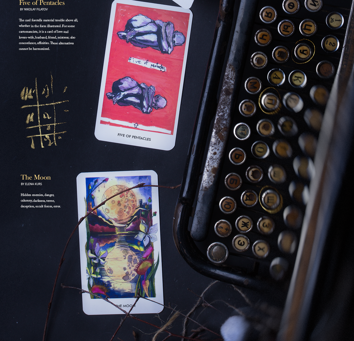 tarot cards esoteric group artists ILLUSTRATION  graphic typo