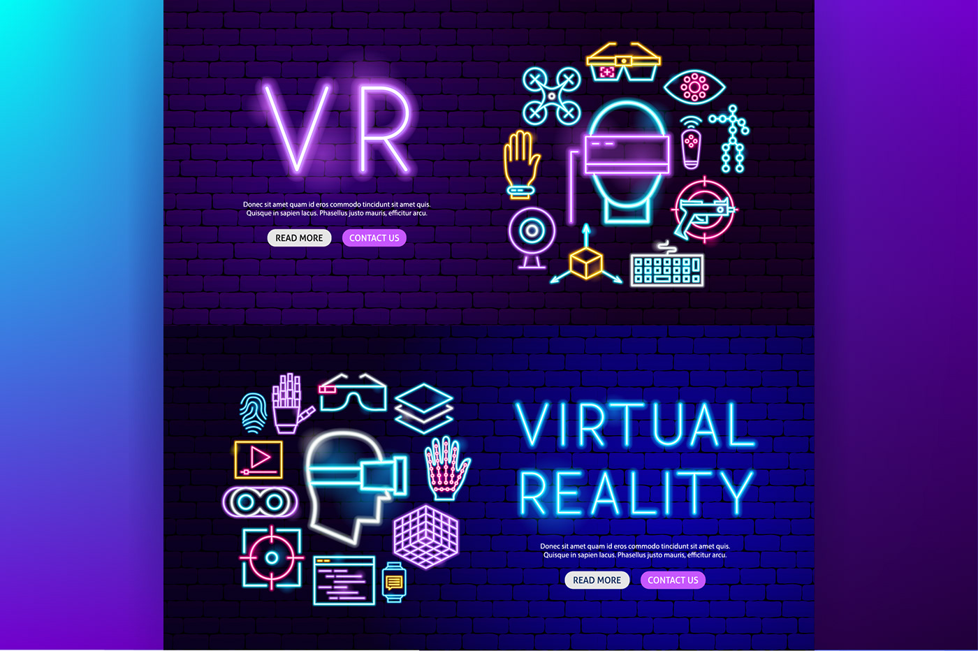 vr virtual reality augmented Virtual reality vector ILLUSTRATION  neon Icon vr glasses