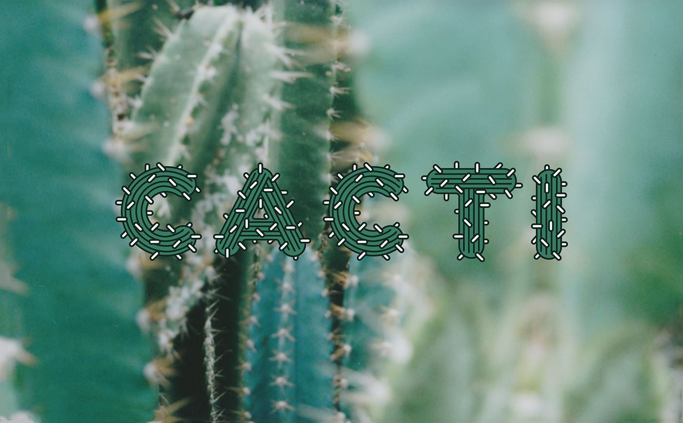 cacti sans type font fullsail DADBS Hipster Fun geometric Nature cactus organic vector green