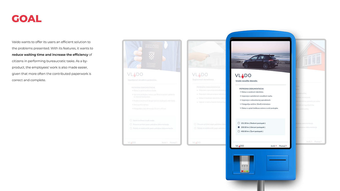 app Bureaucracy Croatia hrvatska paperwork touchpad wireframe app design Digital Kiosk UI/UX