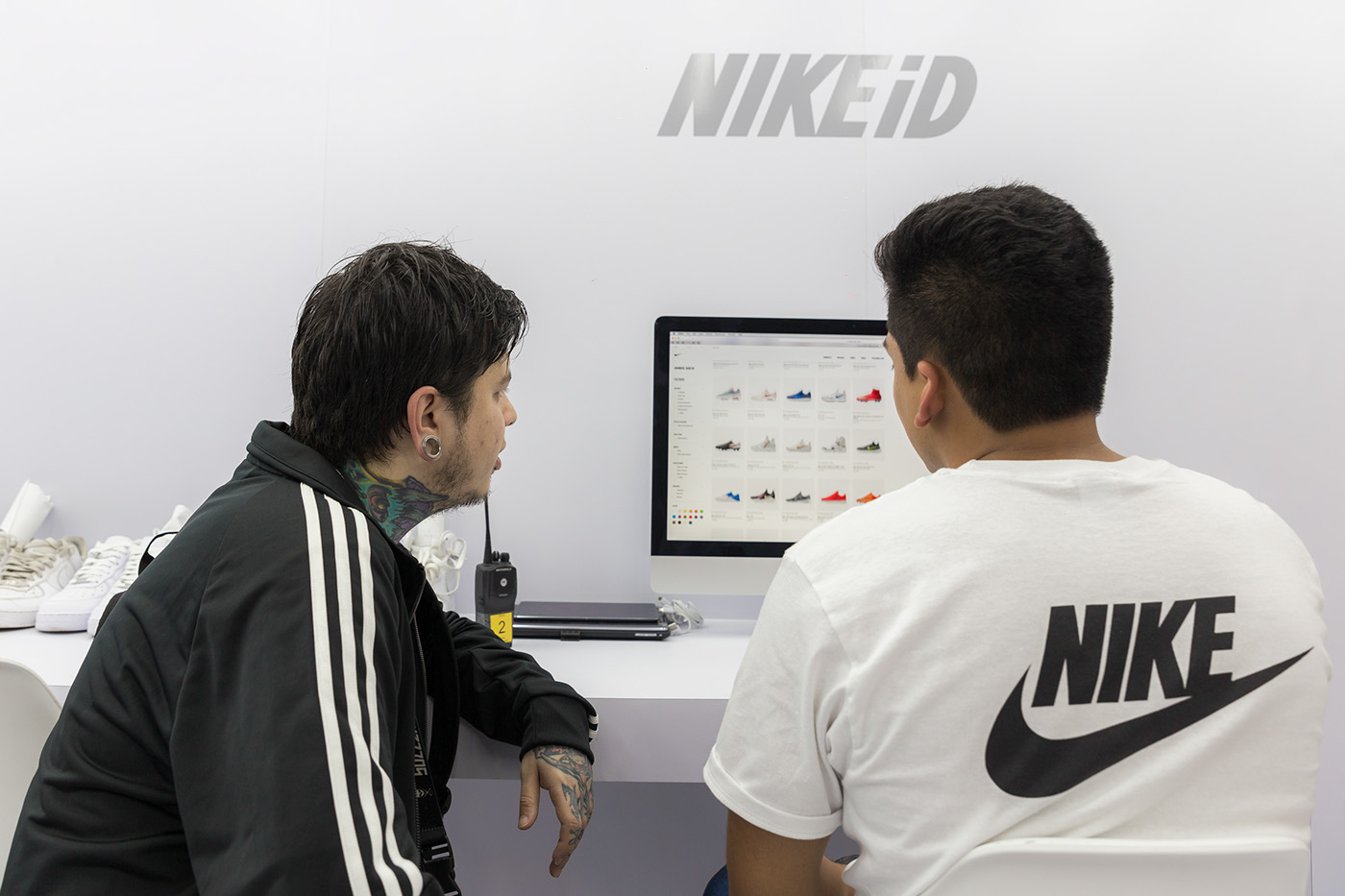 Nike Experience design Stand sneaker White customization music services expo
