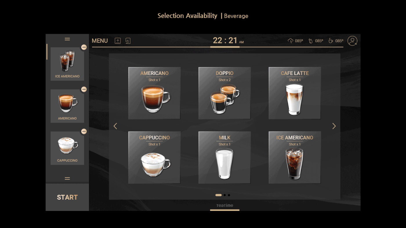 automatic Coffee Coffee machine design GUI Interface Kiosk UI ux uxui