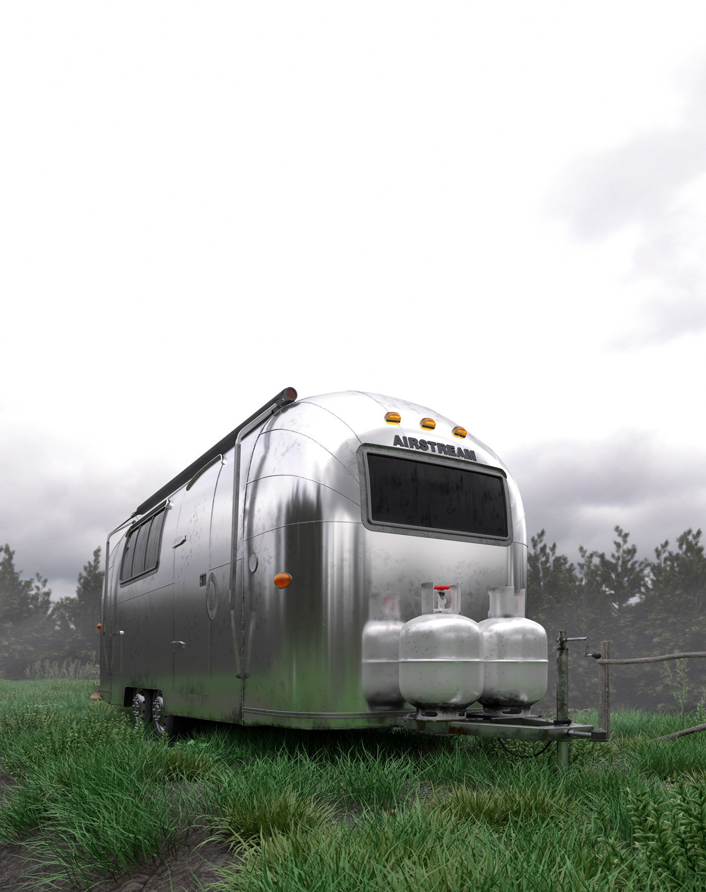 3D airstream camper caravan CG cinema4d Classic corona Render vintage