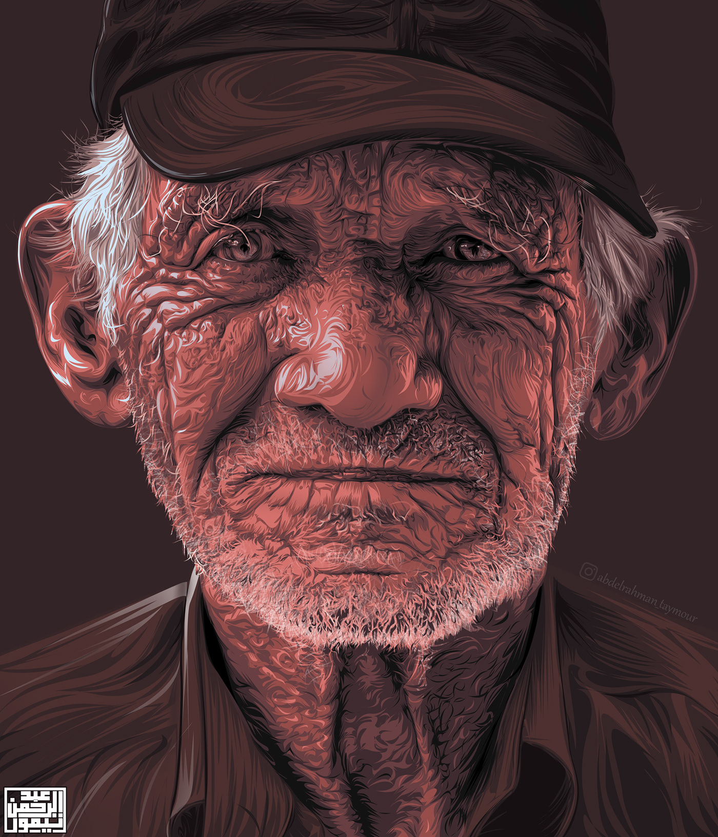 abdelrahman taymour art direction  Digital Art  Drawing  ILLUSTRATION  old man old woman portrait vector art арт