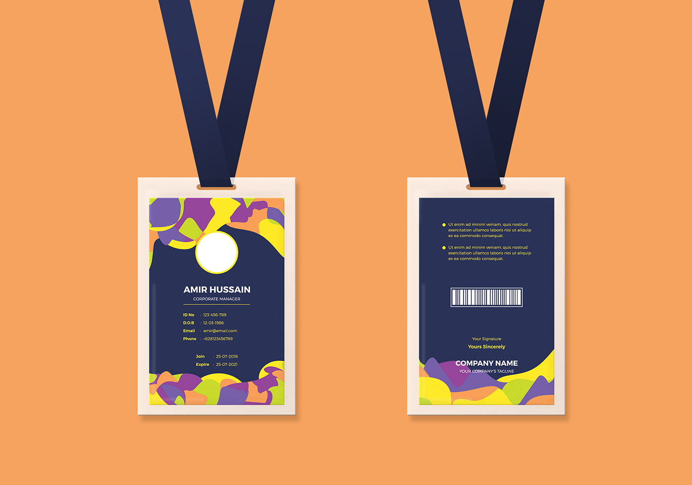 Free Download ID Card Template on Behance Pertaining To Template For Id Card Free Download