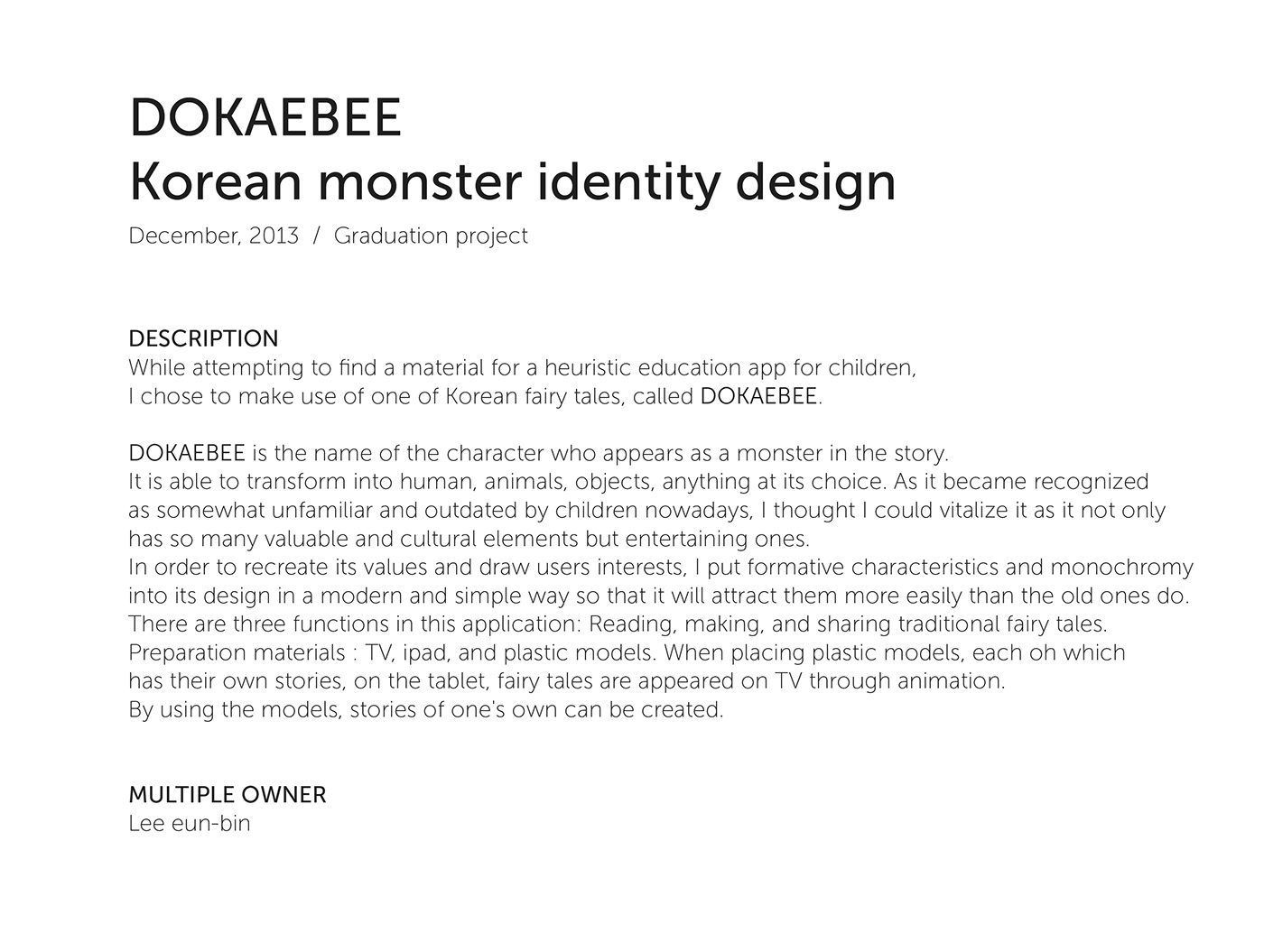 Character monster Korea package graphic illust app figure 3D application fable interaction post card identity content