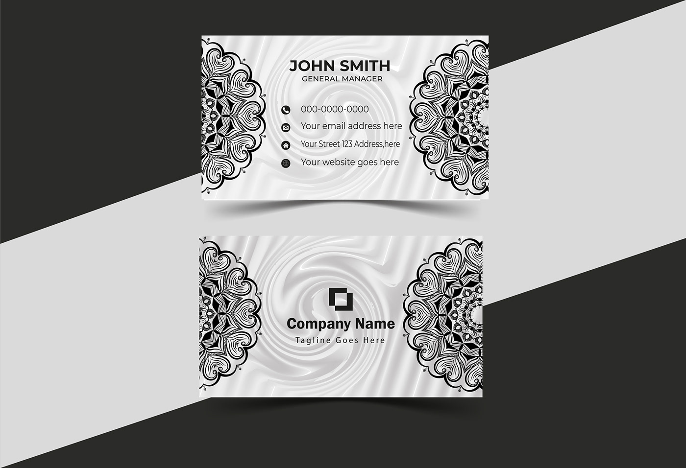 business card black White ornamental element abstract background pattern textile