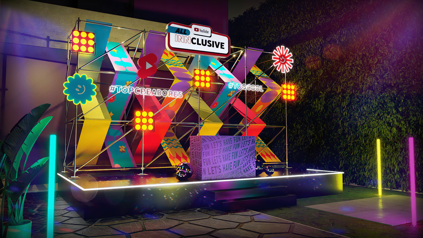 experiential marketing Brand activation Event marketing   party youtube 3D Render visualization exterior