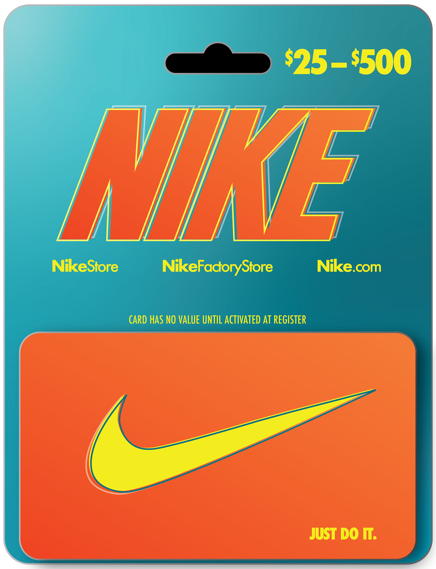 Retail Nike Gift Card layout on Behance
