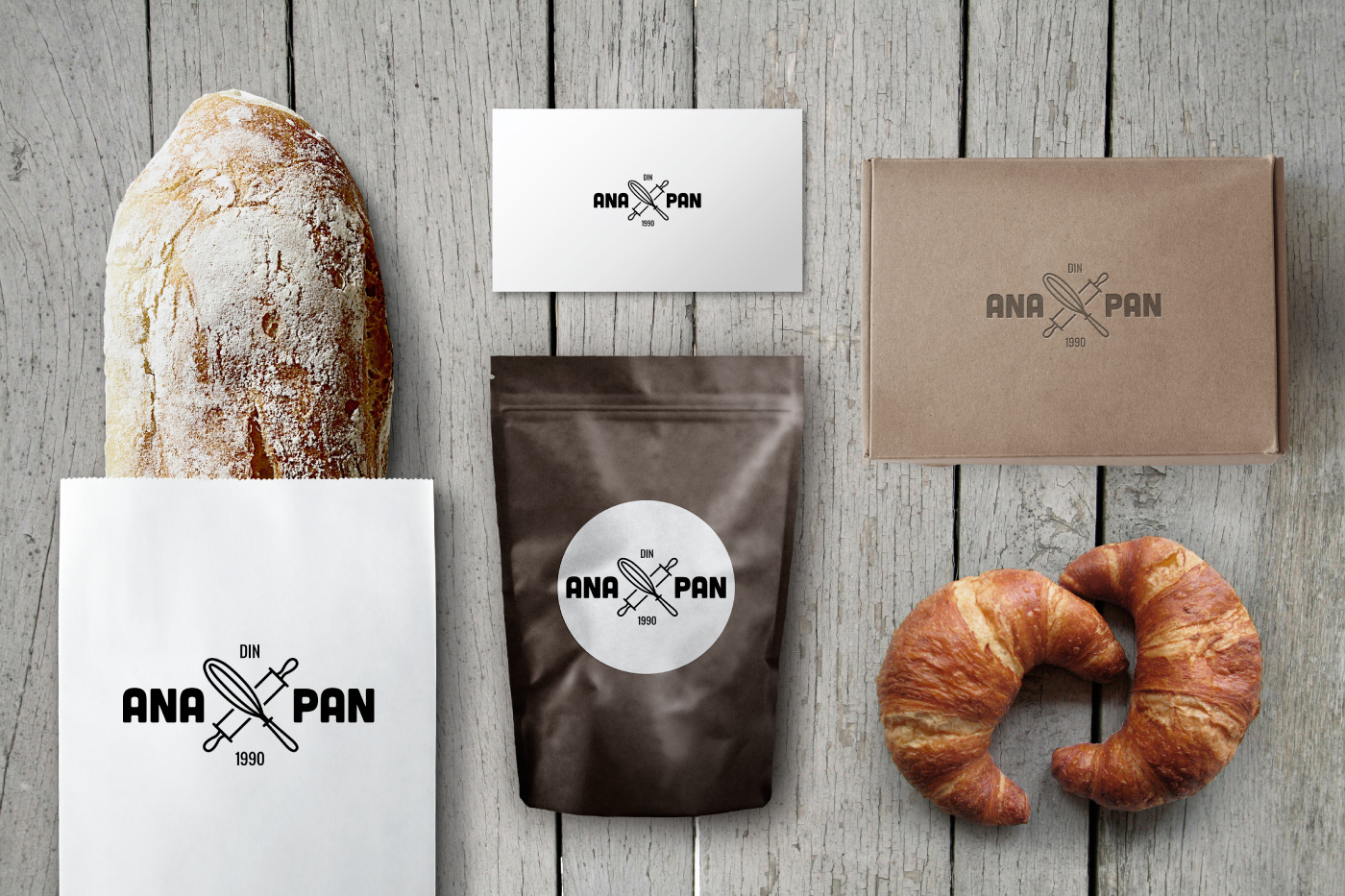 logo branding  identity Icon design Food  pastry bakery bread vintage