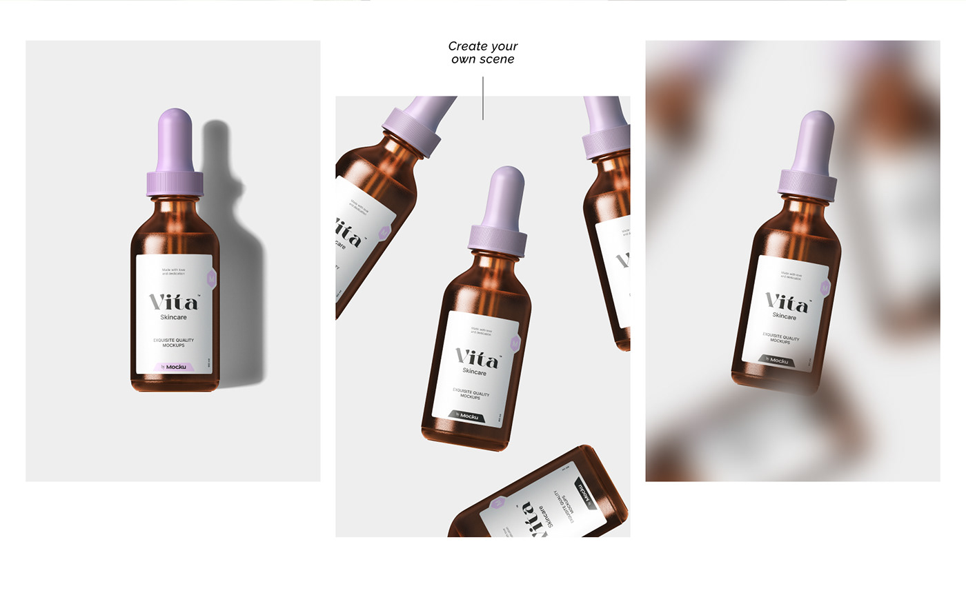mockups Mockup dropper Cosmetic bottle Packaging Branding Identity cosmetic packaging beauty template