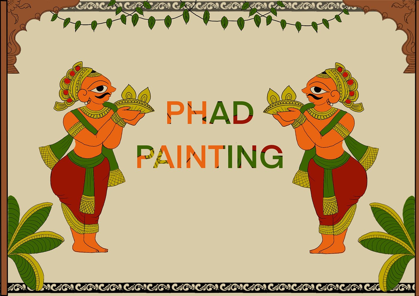 craft Digital Art  folk painting natural colors Phad Painting Rajasthan storytelling  
