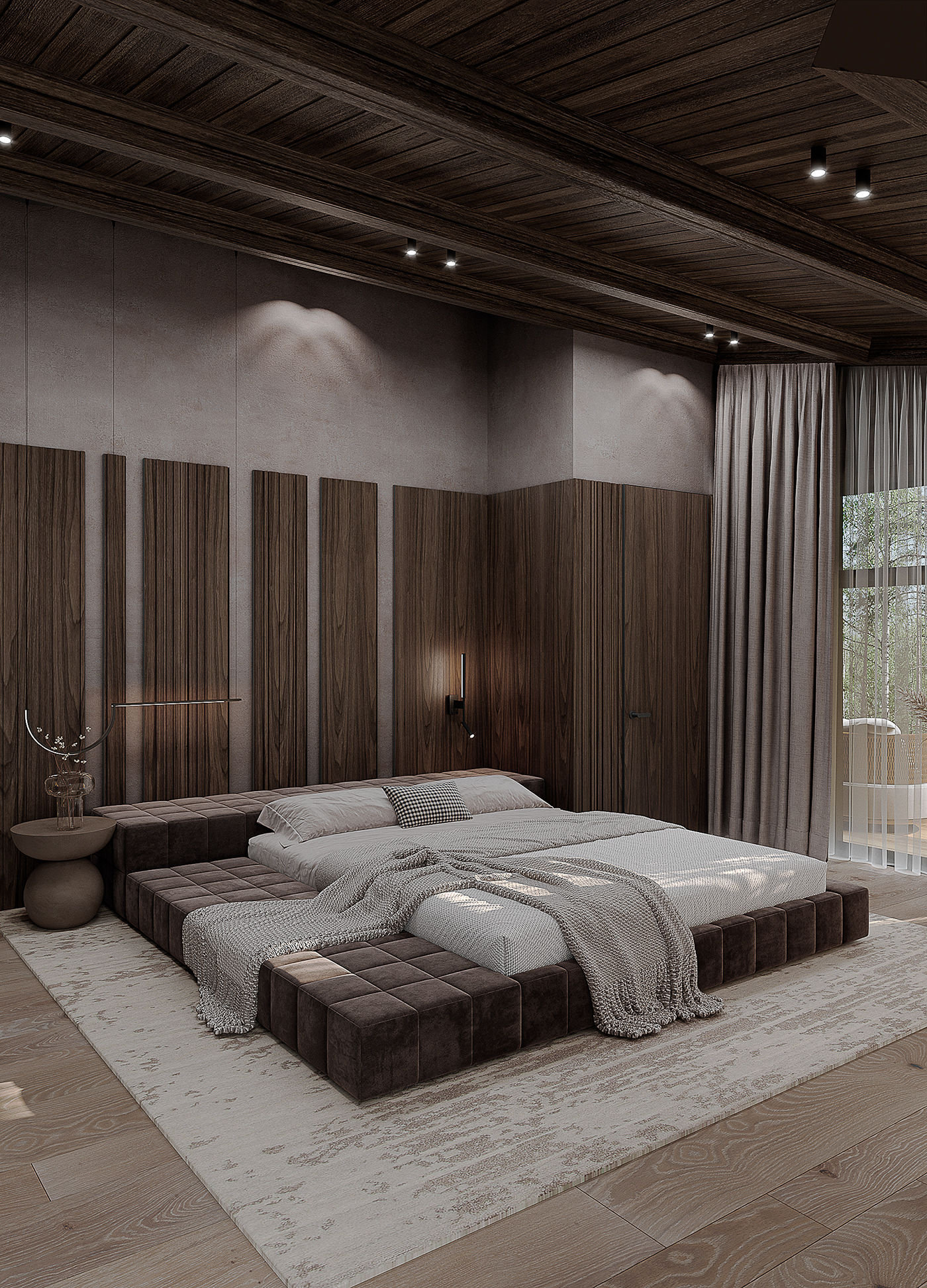 bedroom design bedroom cozy interior visualization 3ds max CGI corona Render