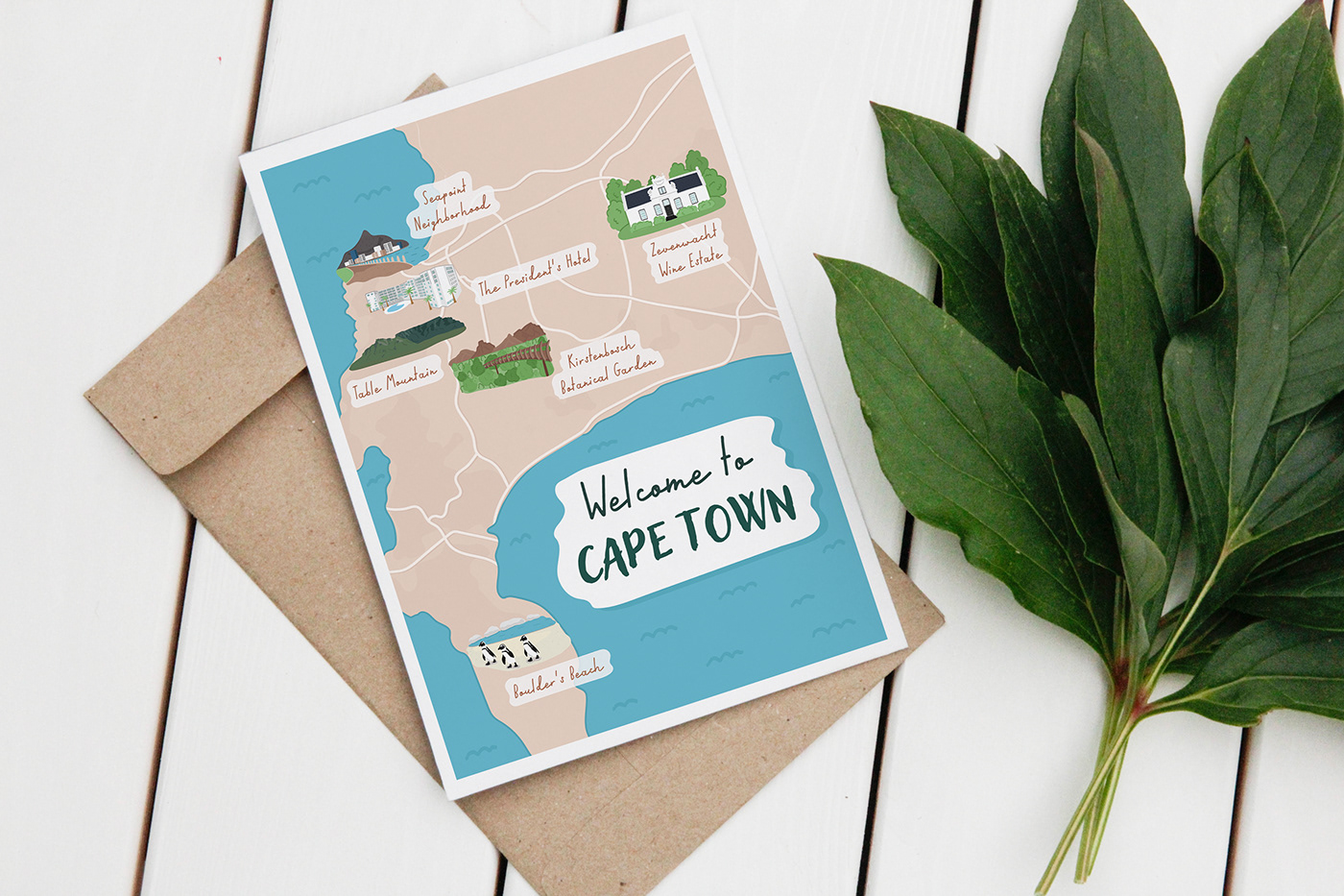 cape town card illustrated map infographic map map illustration maps vector wedding wedding invitation