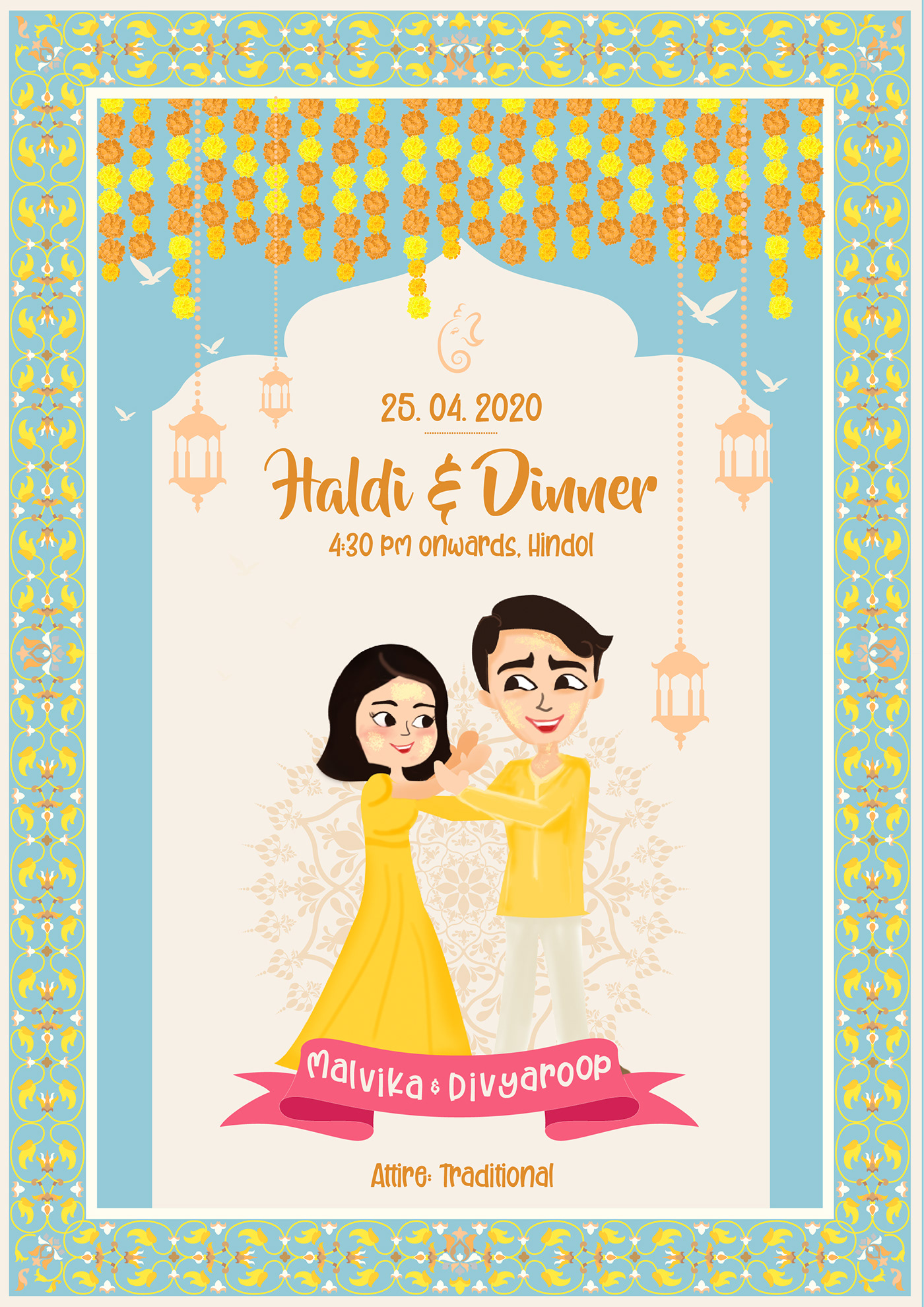 art card ILLUSTRATION  India indian indianwedding invite Rajasthan wedding