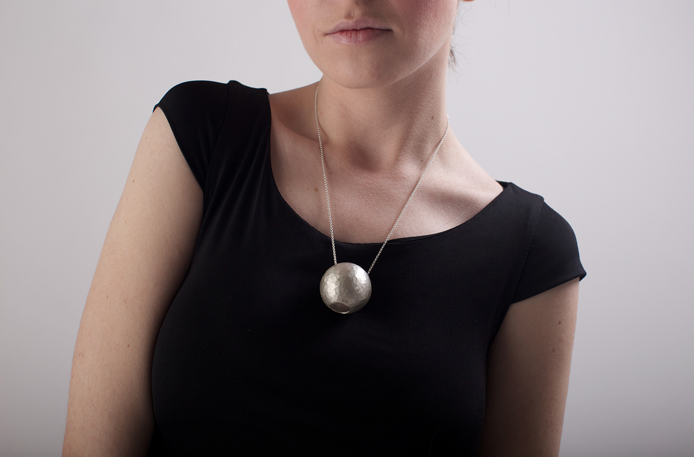 quartz silver Necklace jewelry contemporary facets interception jewel craft artisan