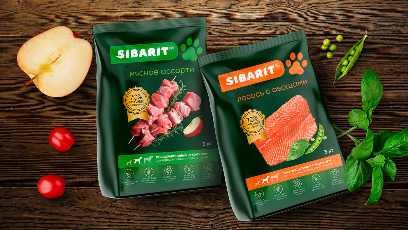 брендинг дизайн упаковки дизайн этикетки для животных упаковка фирменный стиль креативный продукты мясные brand identity