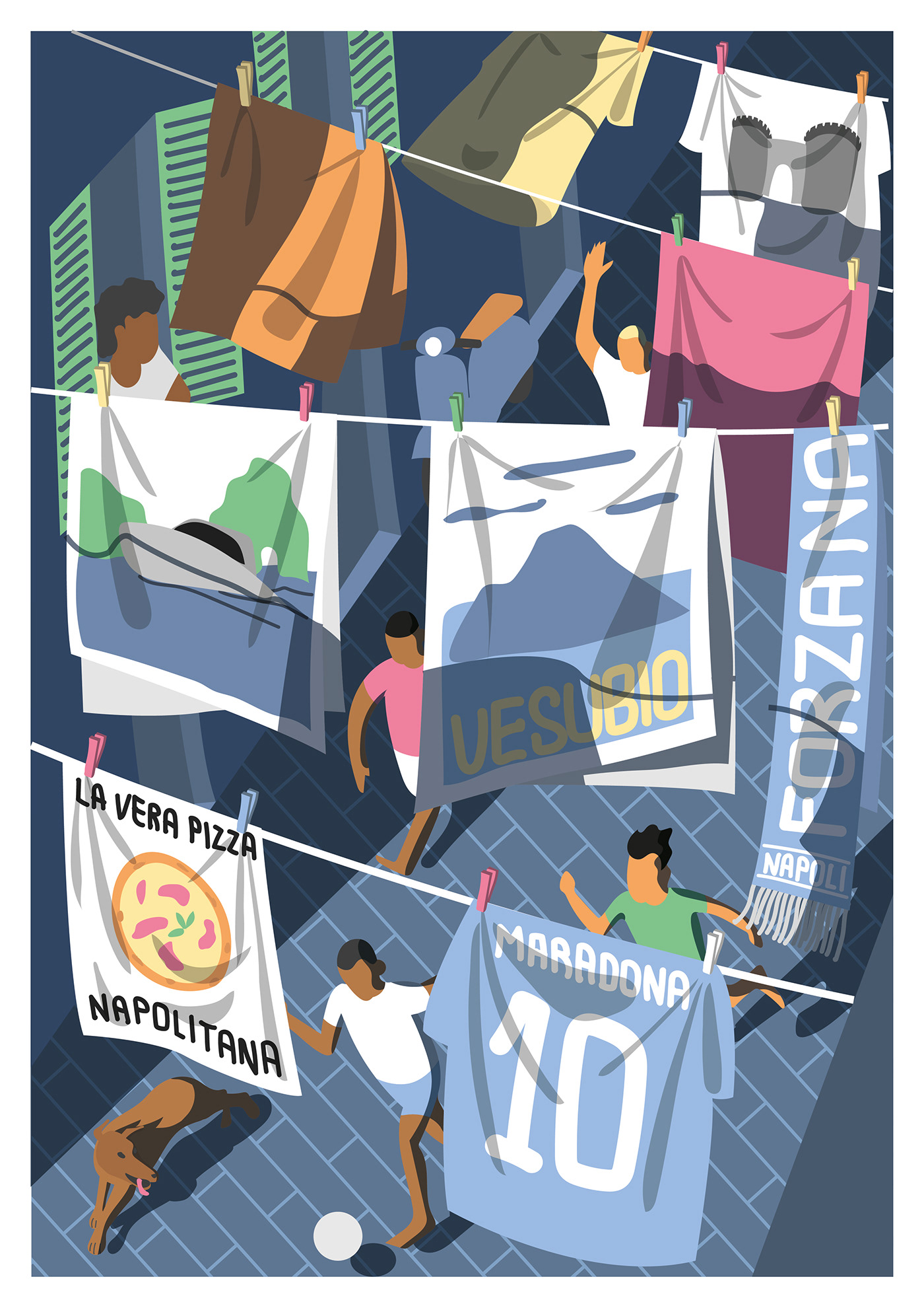Cities Cities illustration ciudades ILLUSTRATION  ilustracion italia Italy napoles NAPOLI poster