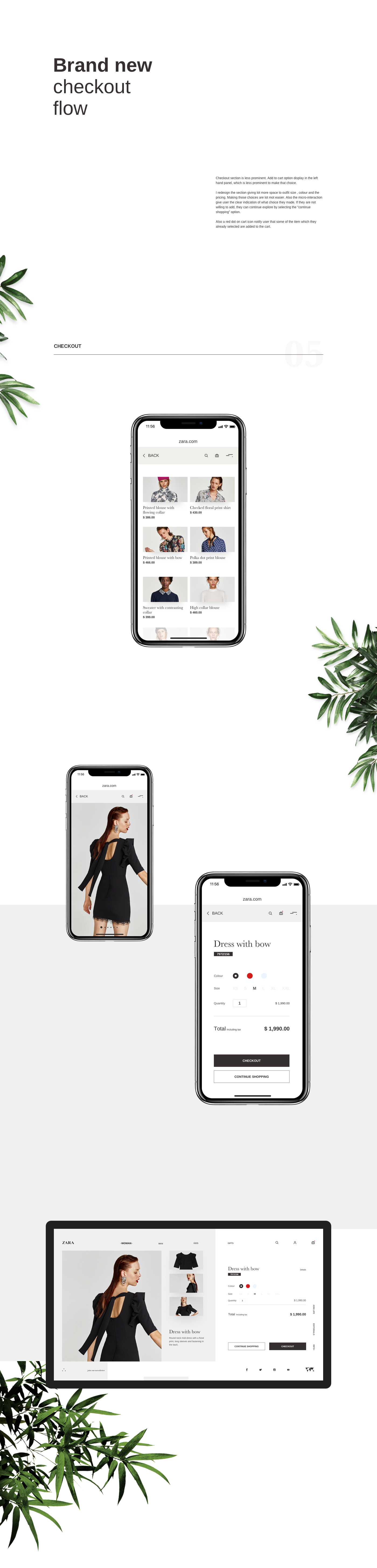 zara Fashion  UI brand ux minimal Website mobile iphone E COMMERCE