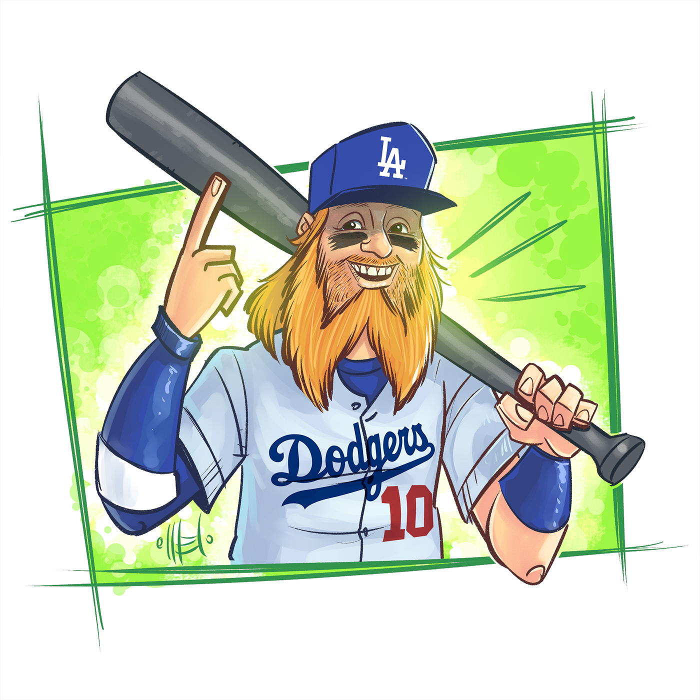 caricature   mlb baseball ILLUSTRATION  Justin Turner commission digital colors Major league baseball