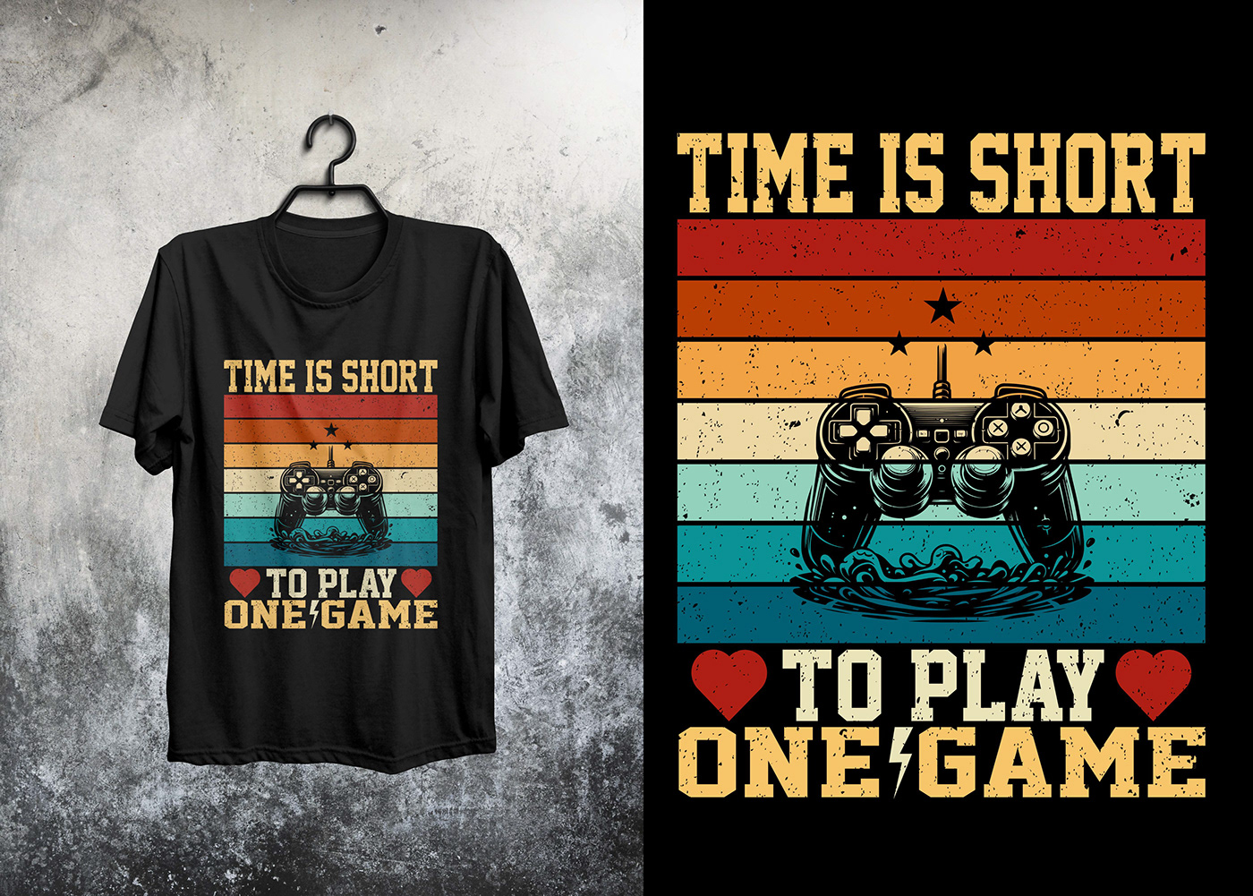 "Gaming Tee Design: Vintage Edition, Crafted in Illustrator"