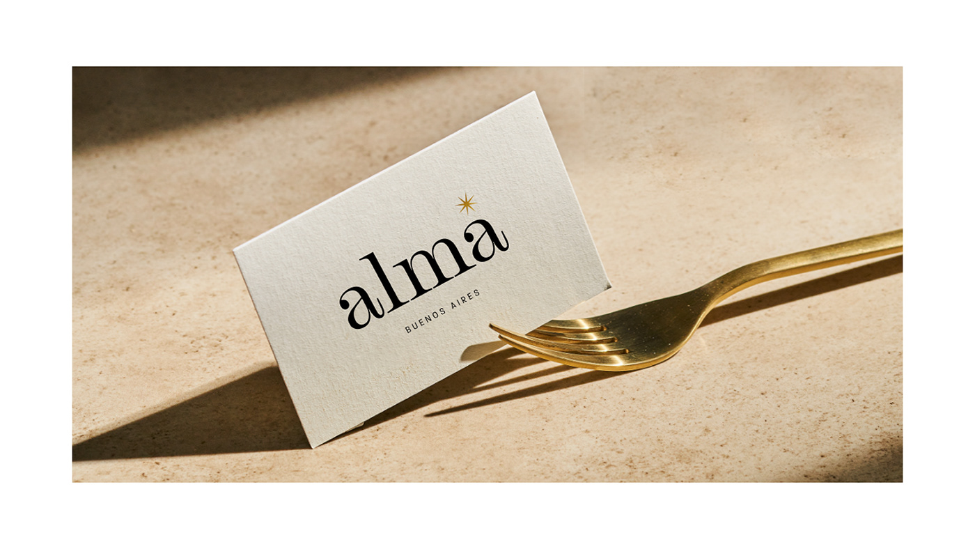 Alma restaurant business card.