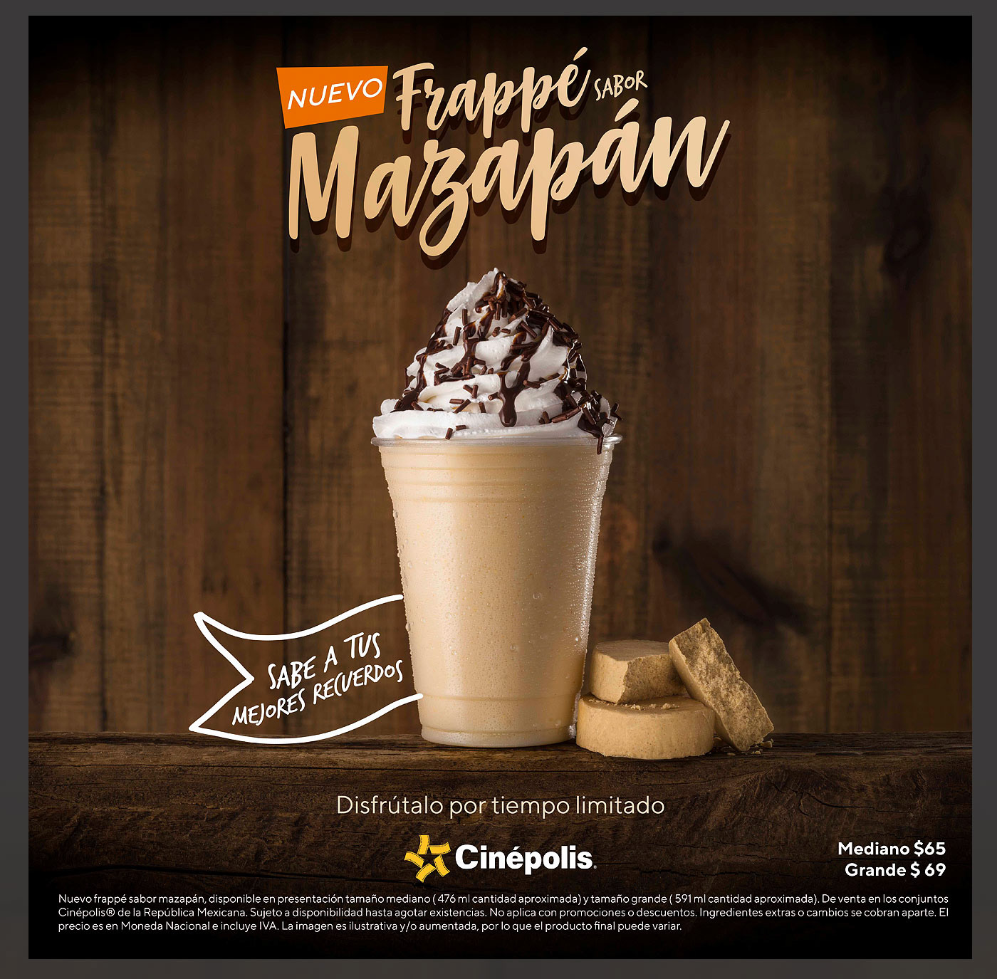 chocolate Cinepolis Dulce FRAPPE Mazapan milk shake sweet