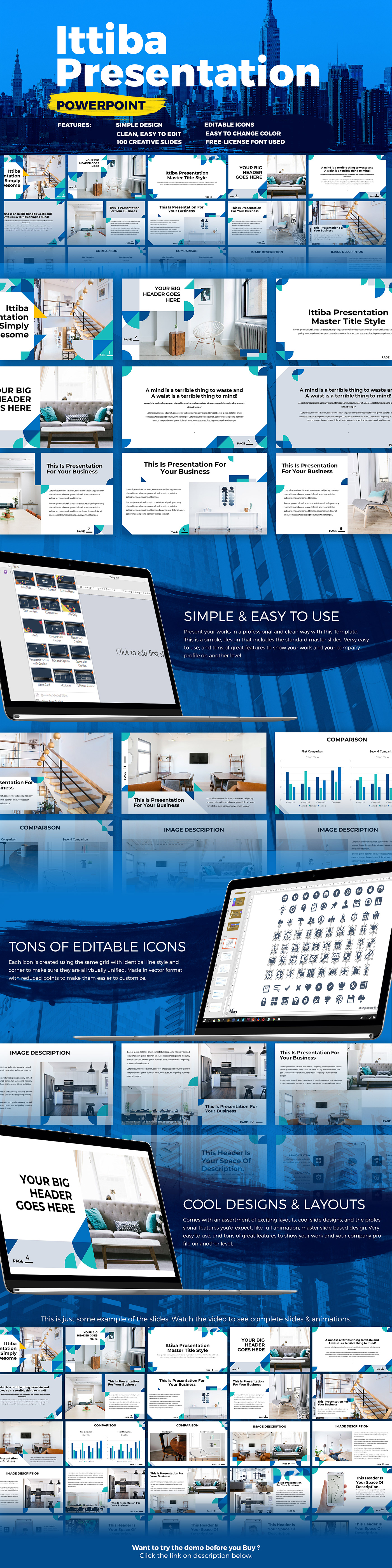 free freebie download template presentation infographic Powerpoint Keynote pptx blue