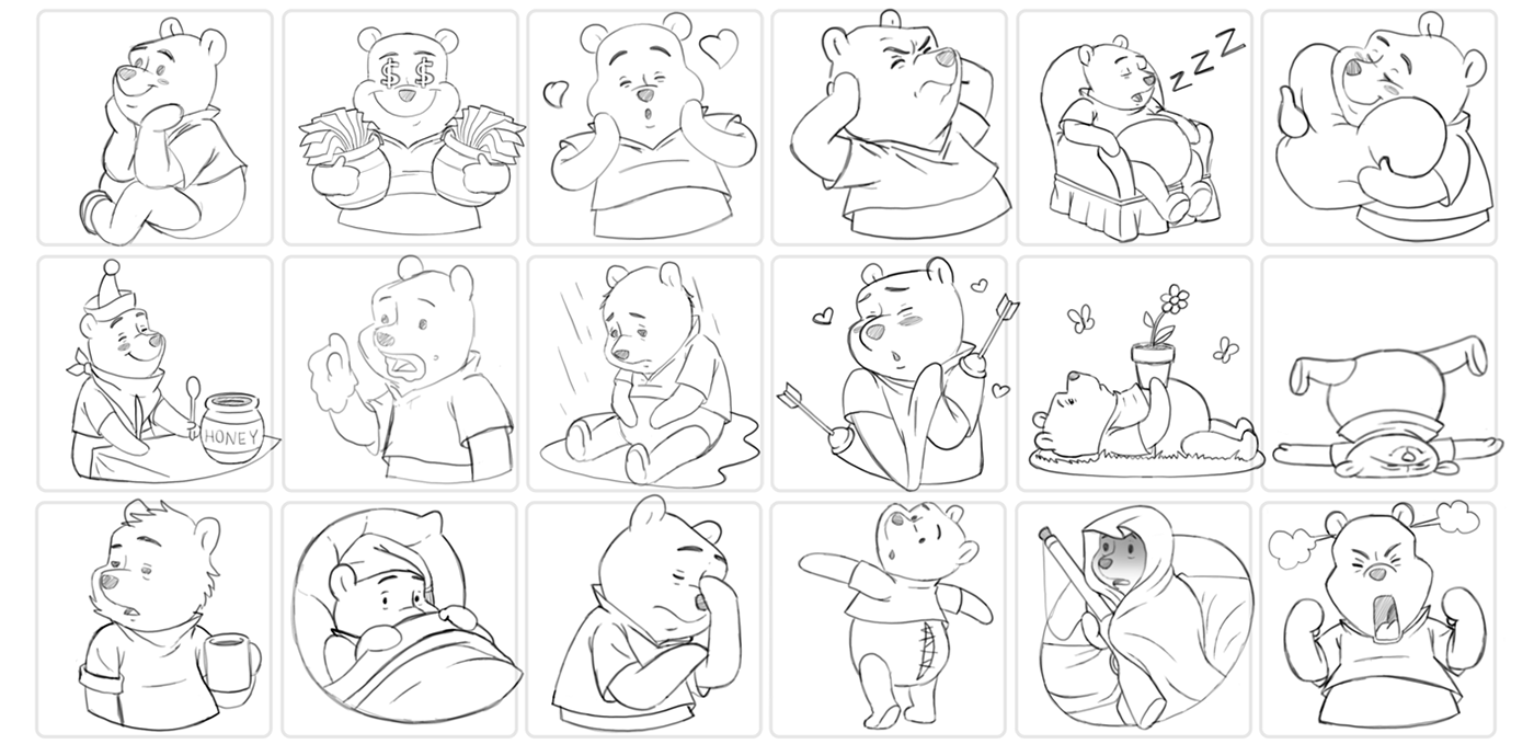 winnie the pooh sticker Telegram cartoon
