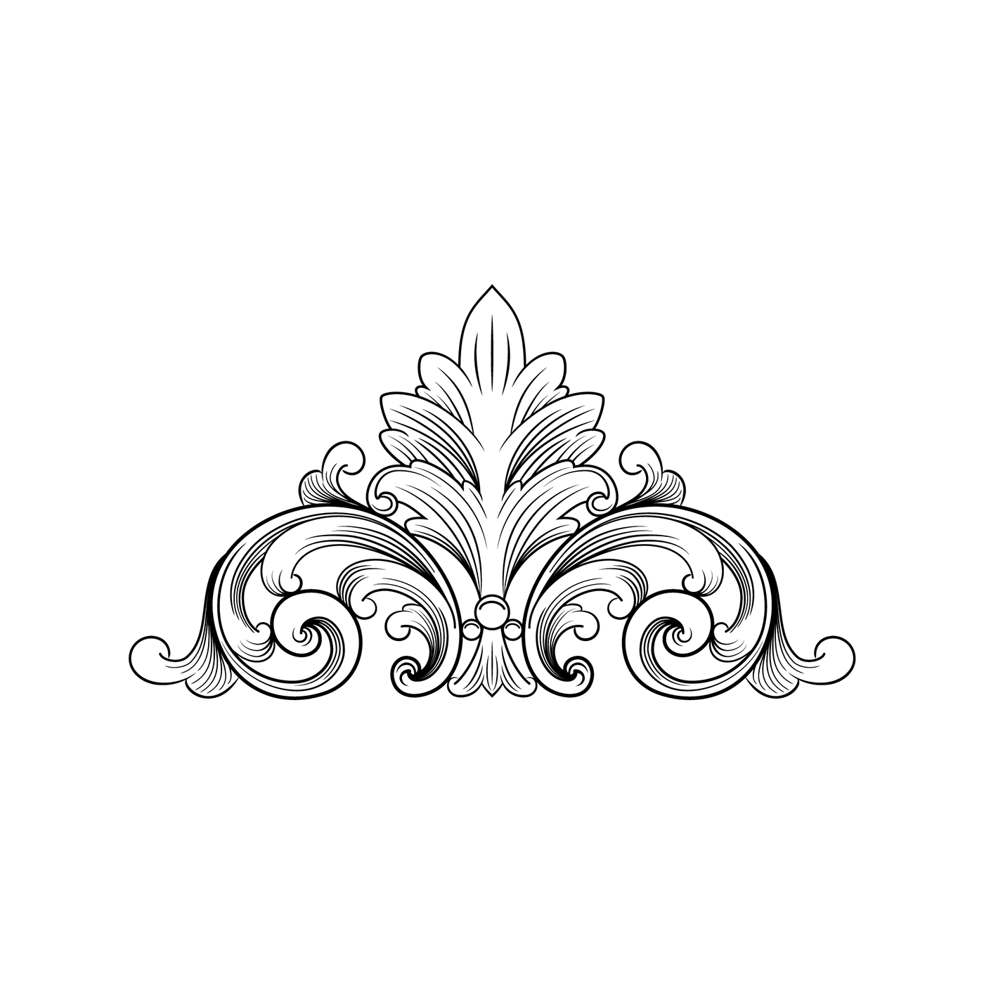 Acanthus baroque decorative elegant floral ornamental Renaissance rococo scrollwork vintage