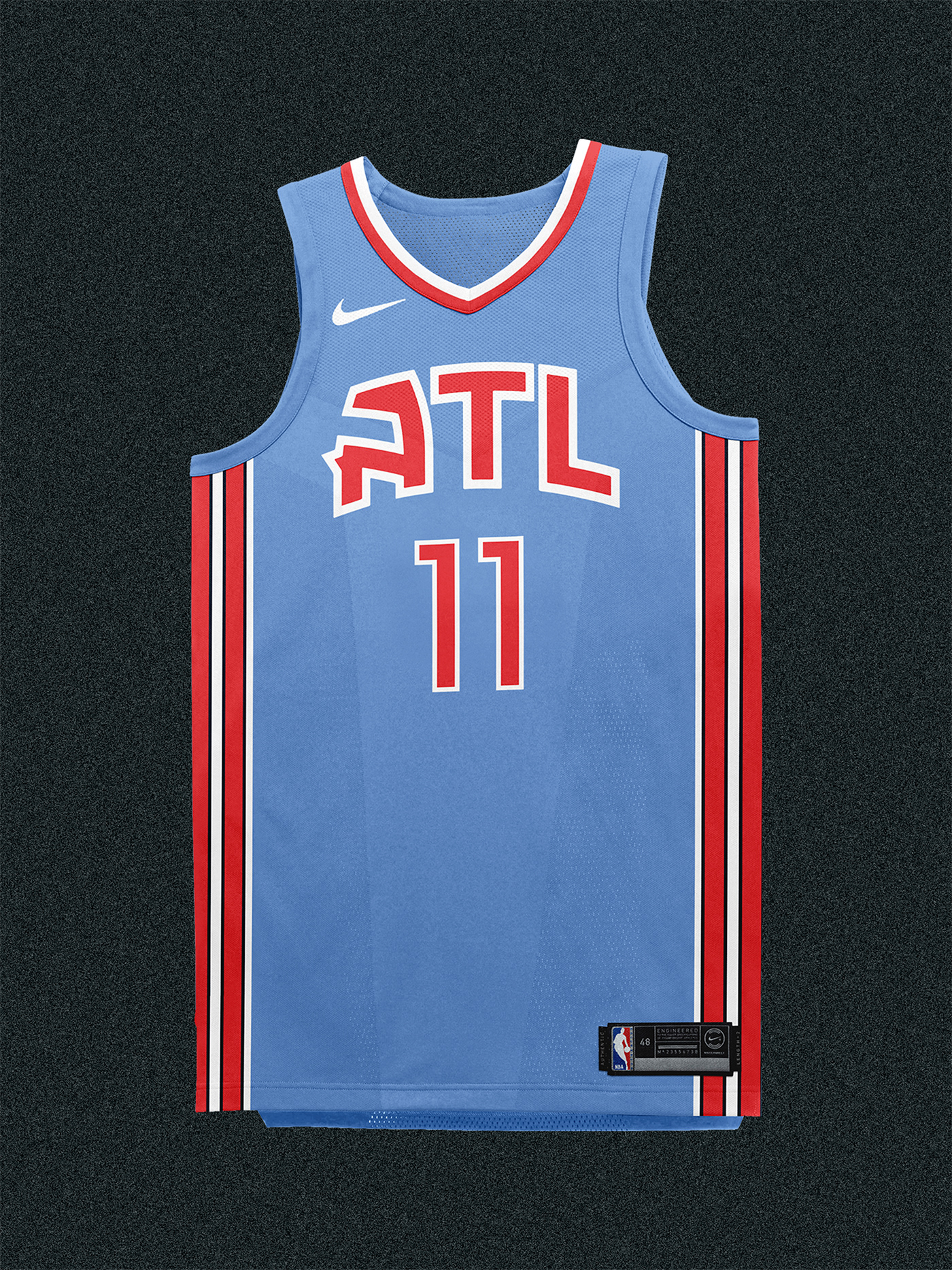 red and baby blue jersey