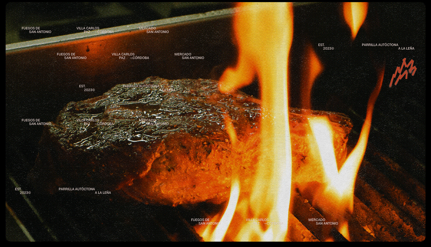branding  barbeque fire grill restaurant Food  visual identity Logo Design meat steak