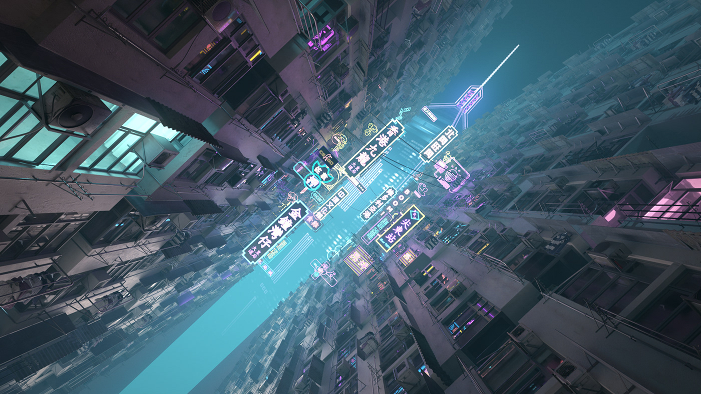 Scifi Cyberpunk CGI 3D Hong Kong video game