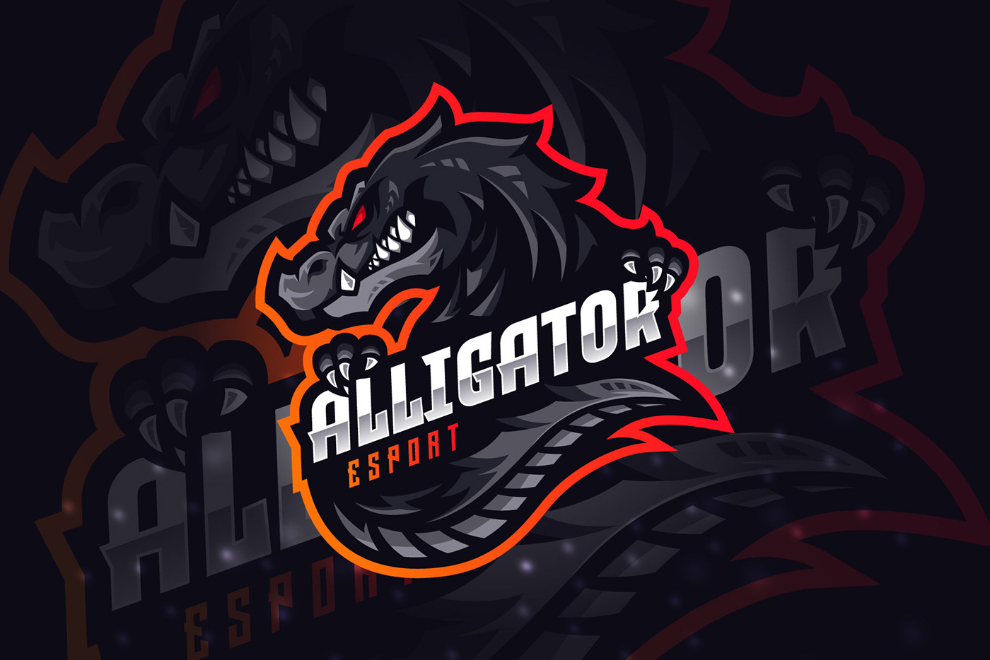 alligator crocodile predator beast angry esport logo game MOBA carnivora