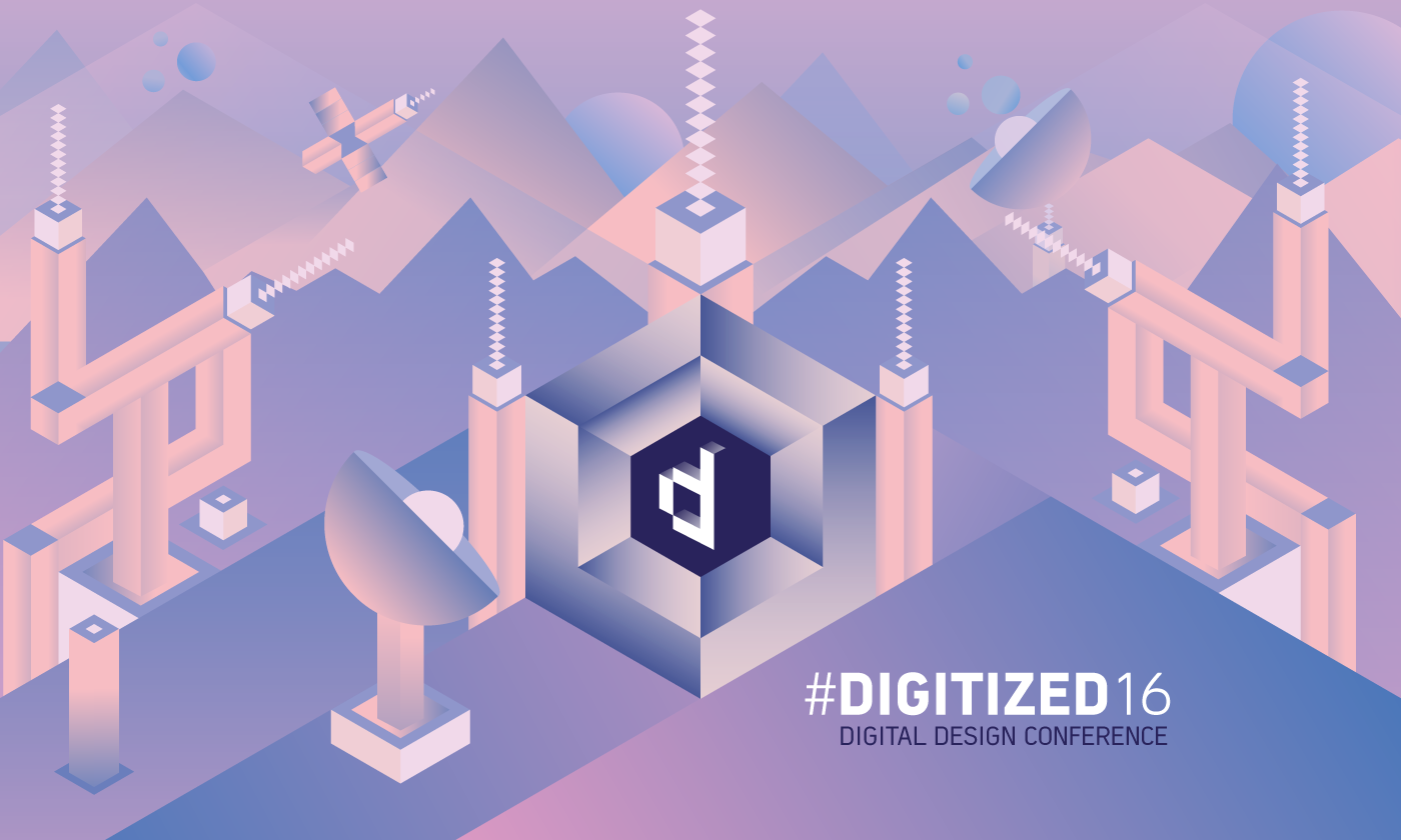 conference digital Space  gradients 3D Isometric Digital Art  Event pastel digitized