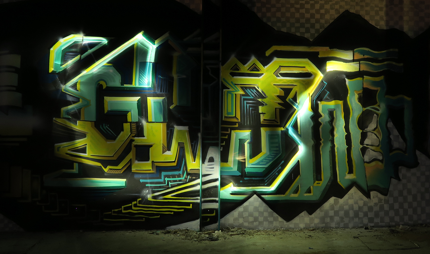 glow Graffiti trip Travel sketchbook journey walls Collaboration Style lettering