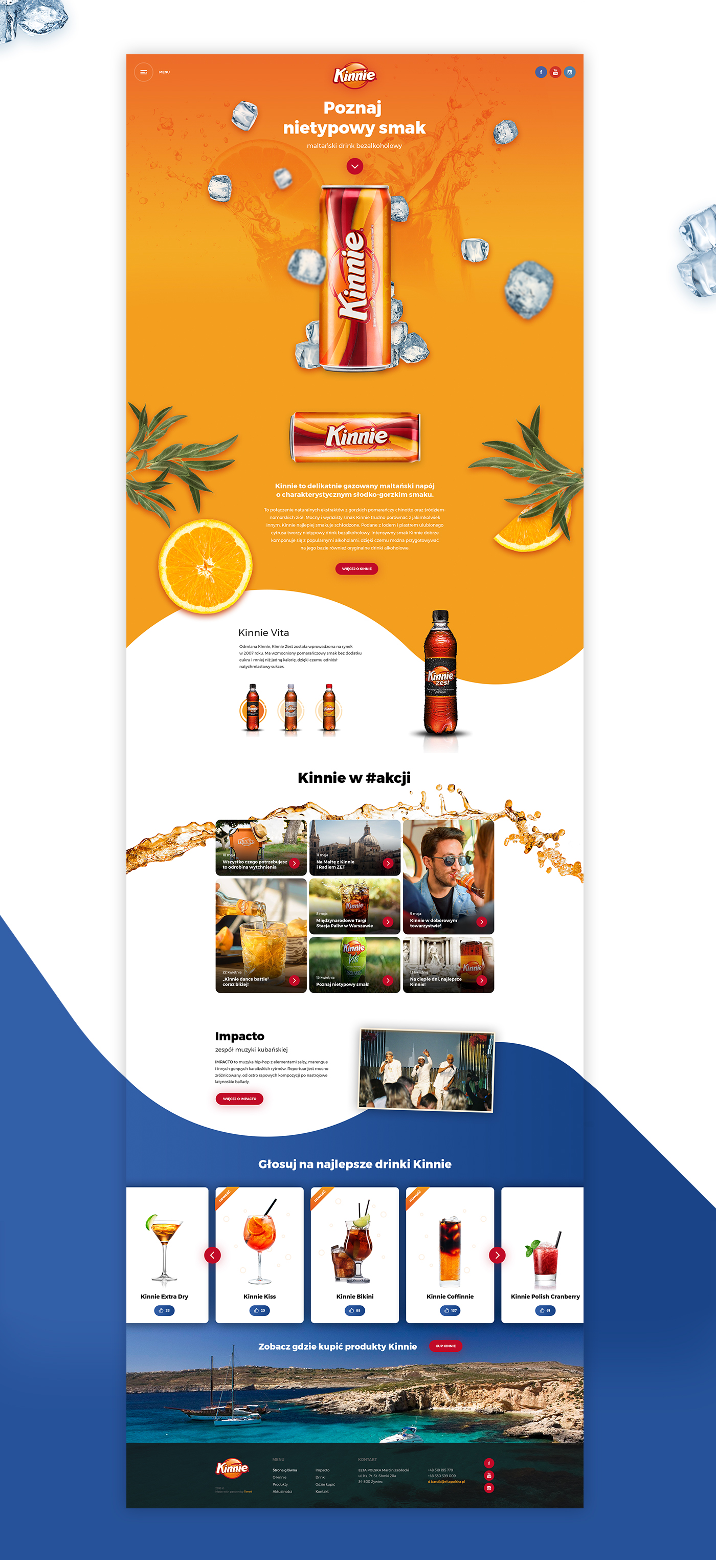 Webdesign UI ux site Web orange digital Kinnie drink