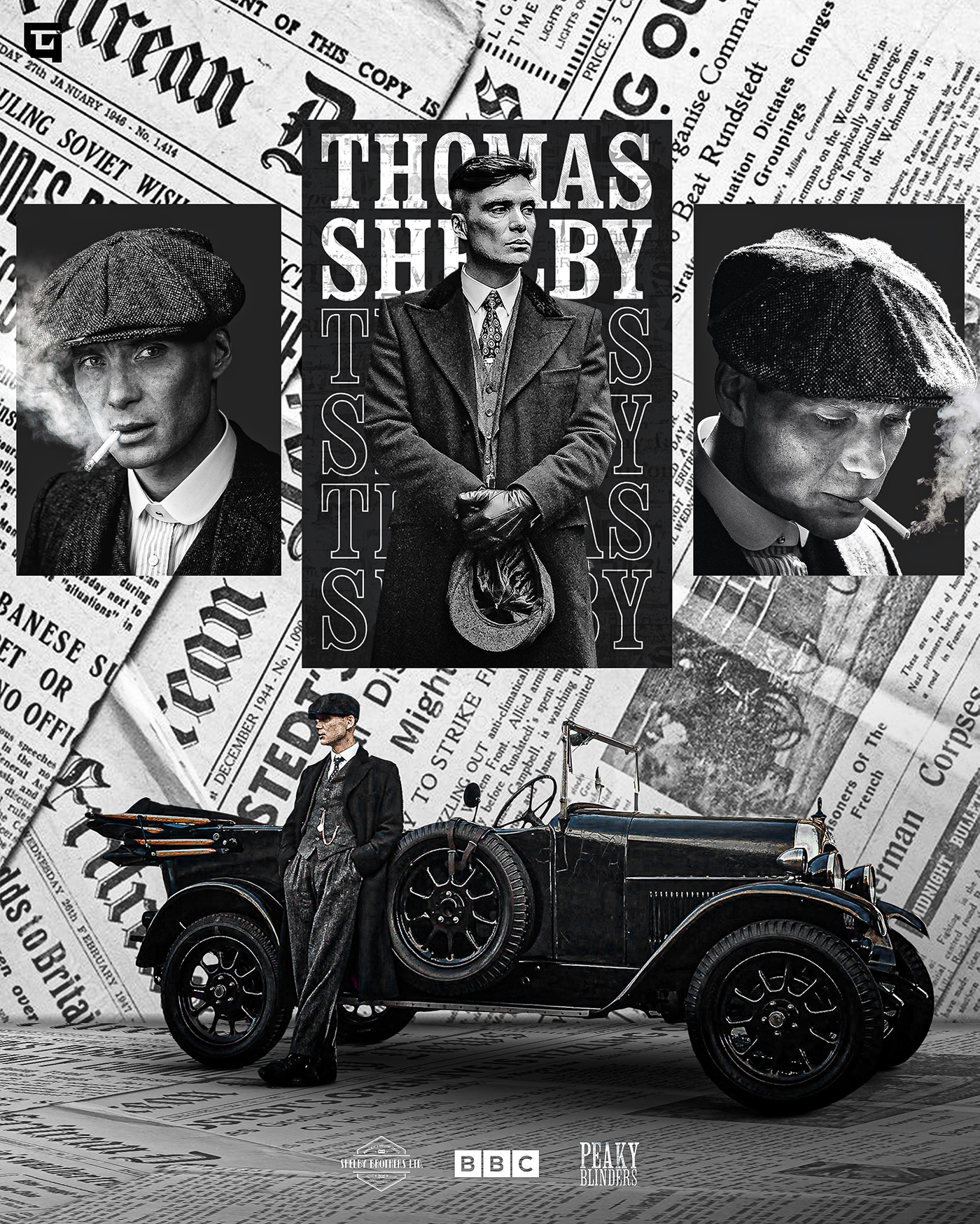 BBC black and white Classic gangster Peaky Blinders series Thomas Shelby