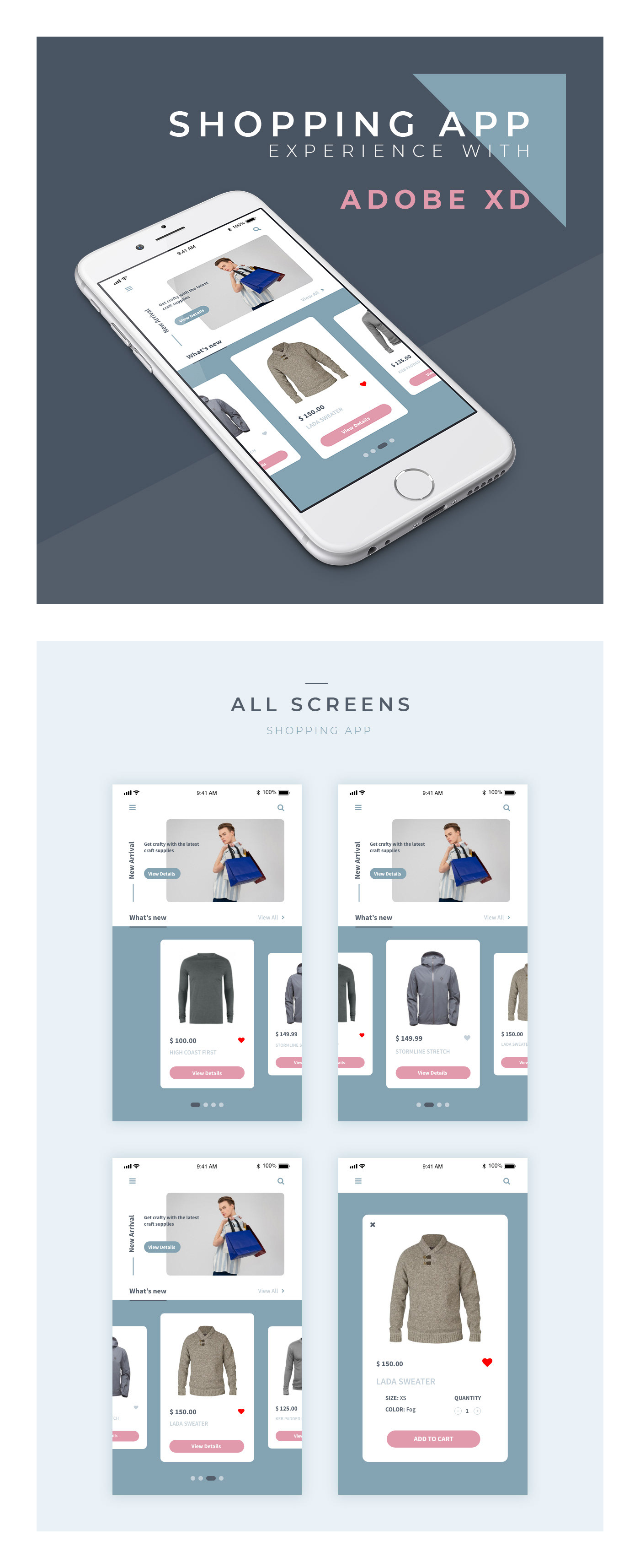 Adobe XD app Shopping shopping app UI animation 